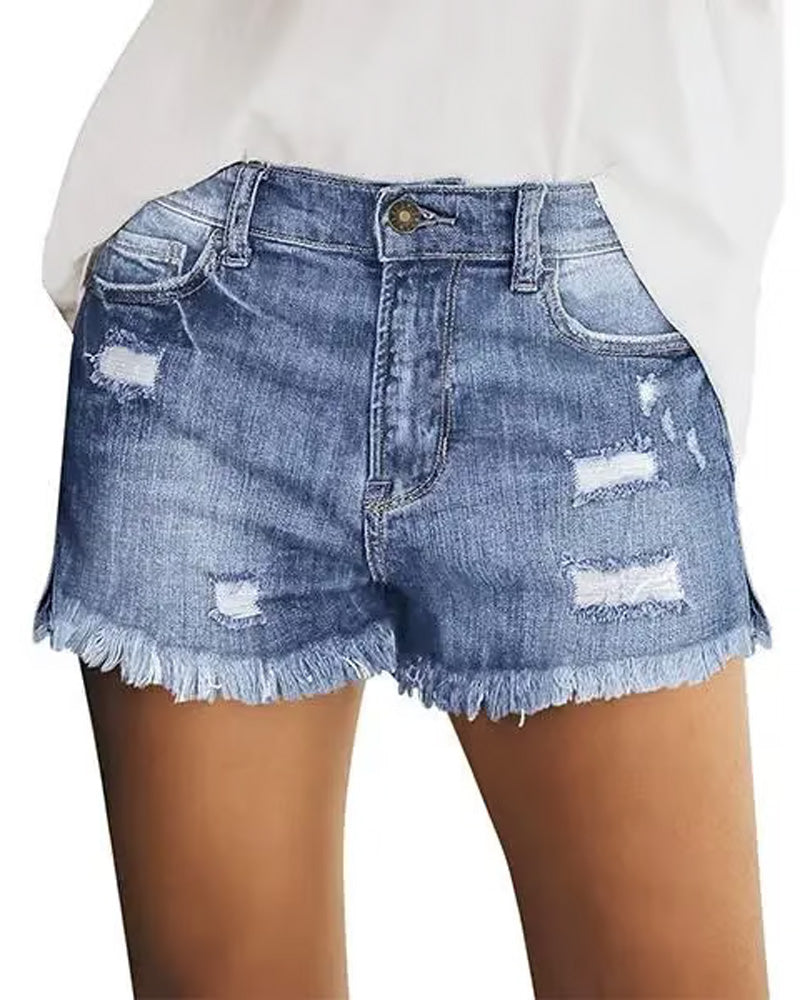 Shorts Rå Fåll Denim