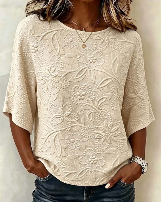Blus Dam Casual Blommig