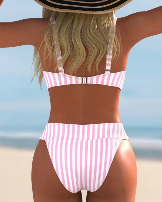 Bikinis Randig Tvådelad