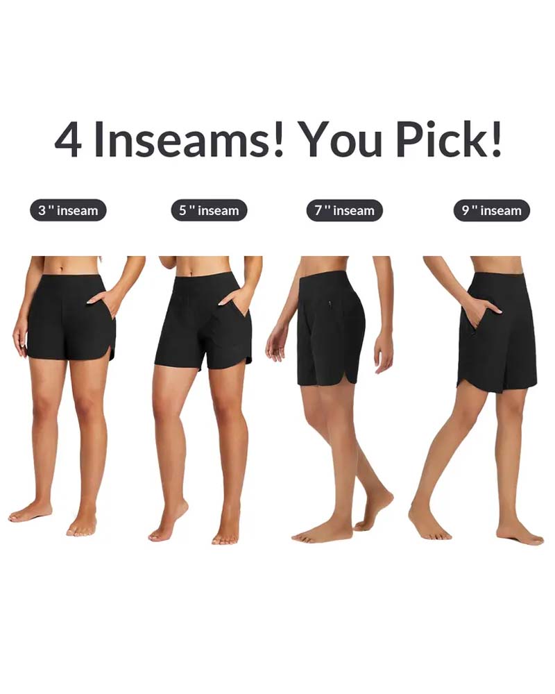 Shorts Hög Midja Split Sportig Casual