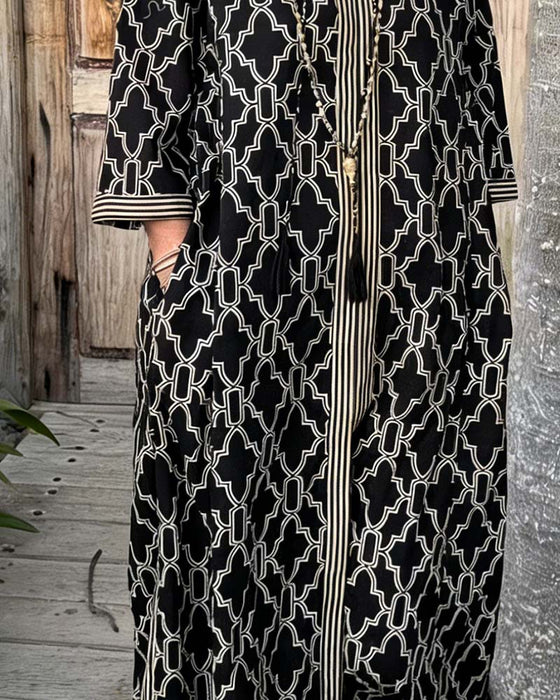 Klänning Geometrisk Tryck Maxi