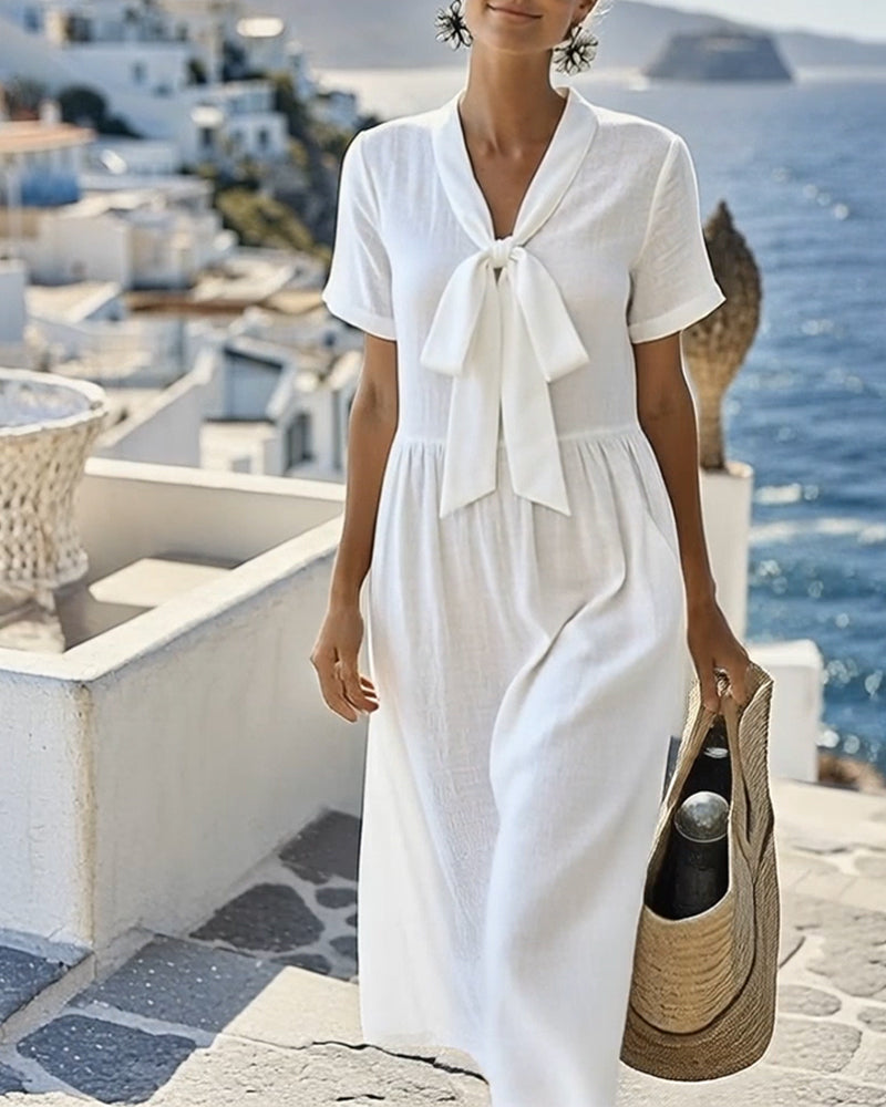 Klänning Elegant Kortärmad A-Linje