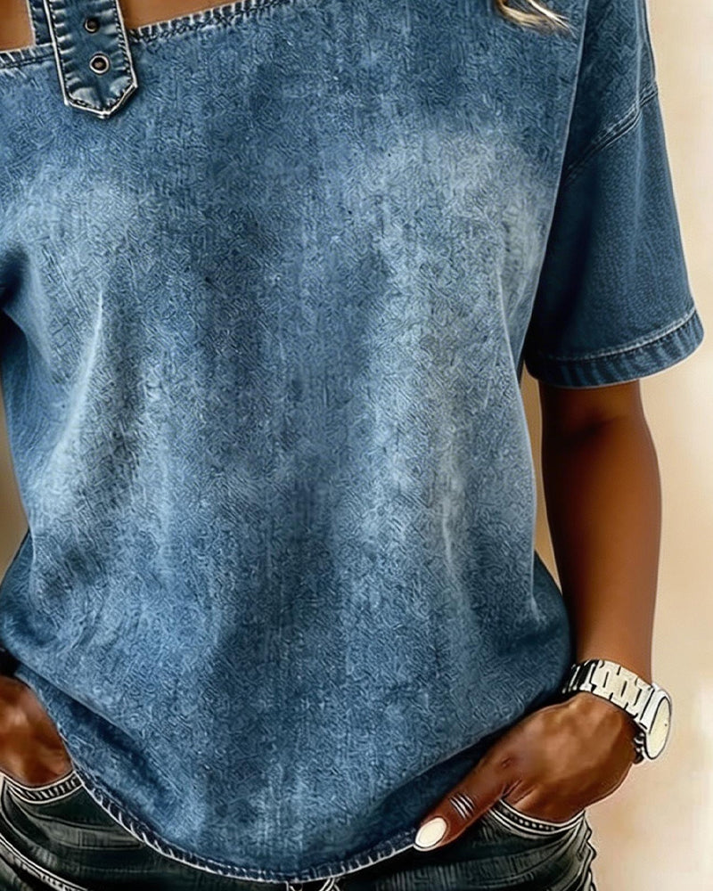 Topp En Axel Metall Spänne Denim
