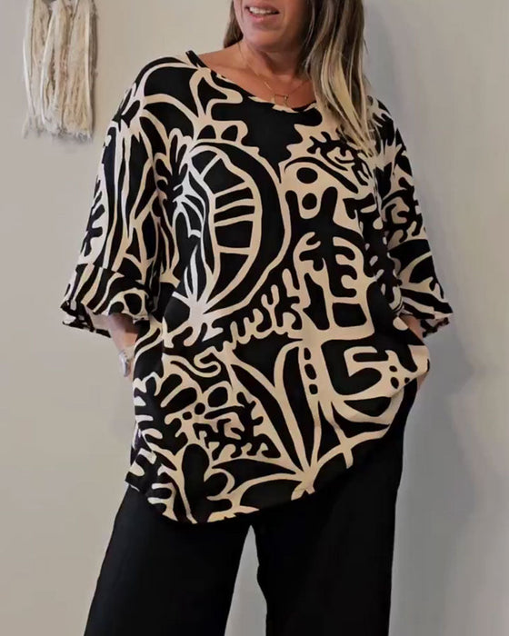 Topp Abstrakt Botaniskt Tryck Lös