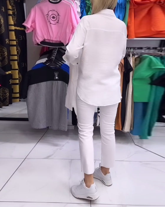 Enkel skjorta med hjärttryck