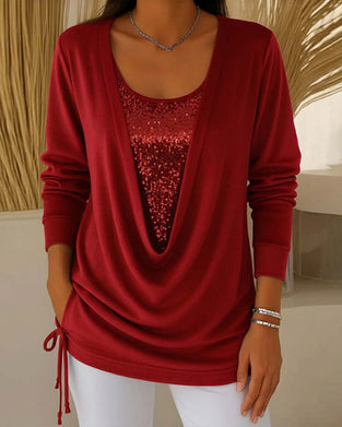 Paljettopp I Kontrastfärg Med Tvådelad Look