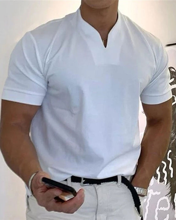 T-Shirt Herrar Gentlemans Business Kort Ärm Fitness