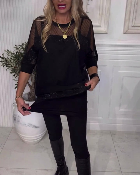 Blus Nät Lång Ärm