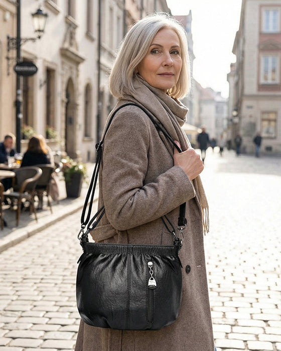 Handväska Casual Vikt Hink Mjuk Läder