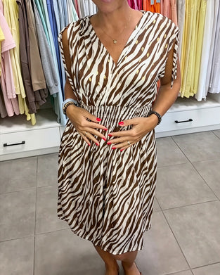 Klädning Knytning Ärmlös Zebra