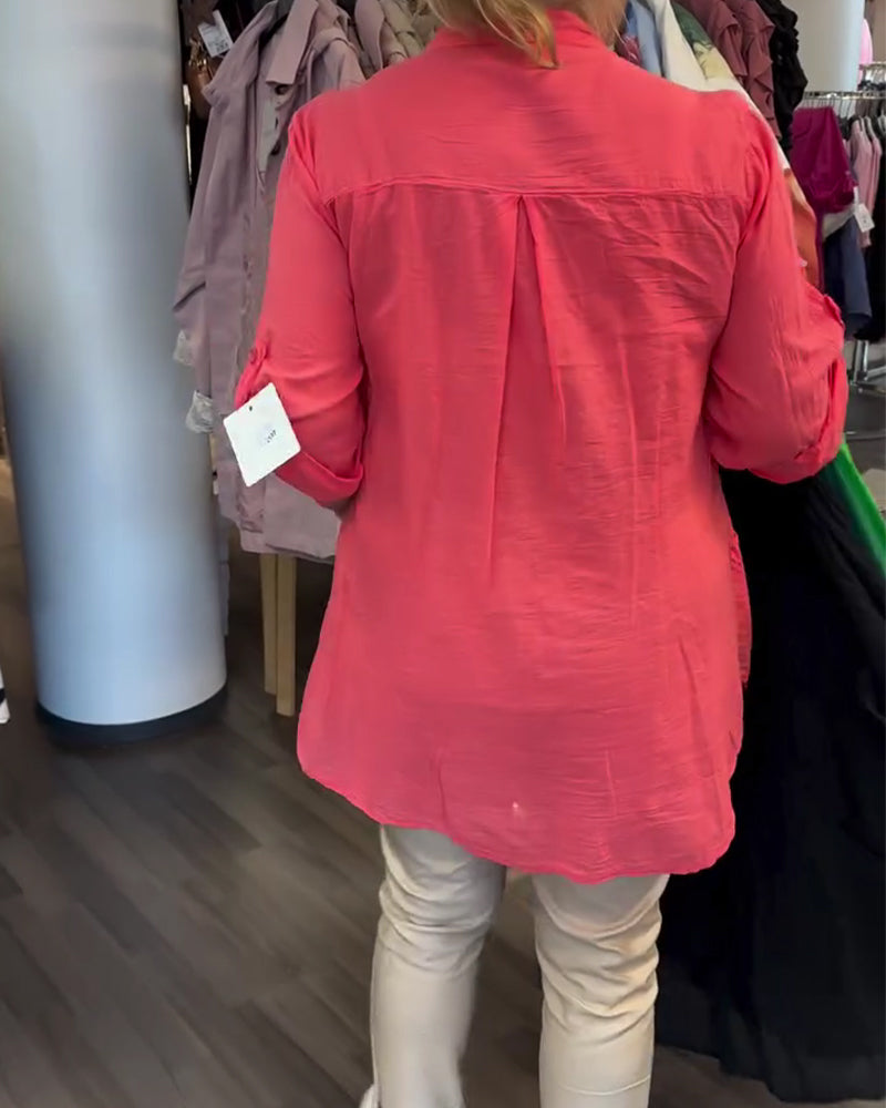 Blus Spets Lapptäcke Lång