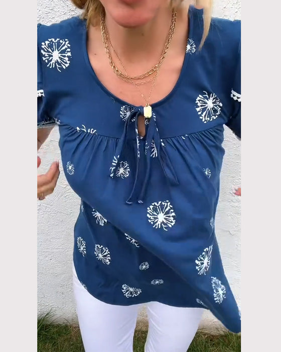 Blus Petalärm Tryck Tie-Dye