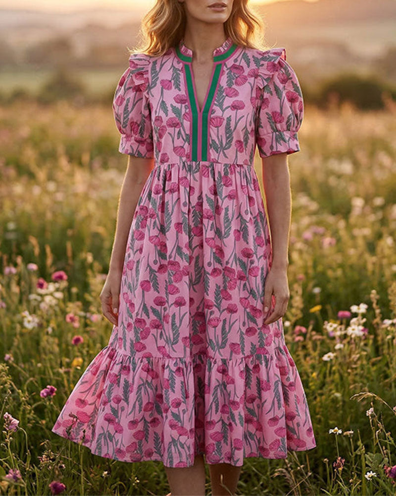 Klänning Hög Midja Tryckt