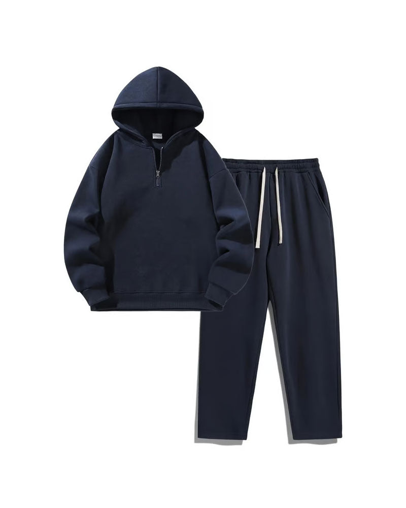 Set Med Halvzipad Hoodie