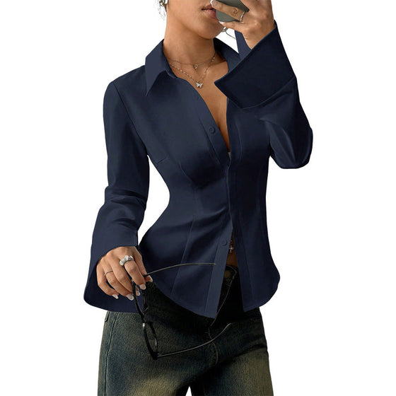 Elegant Slim-Fit Damskjorta