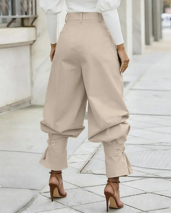 Byxor Design Manschett Veckad Casual