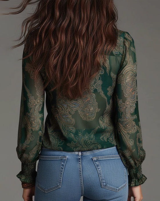 Blus Halvbläster Rysche Retro