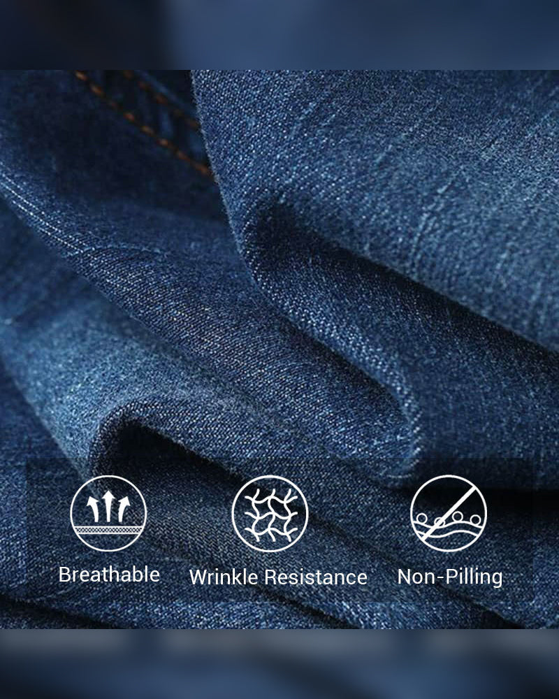 Jeans Dam Hög Midja Cargo Bred Ben Stretch