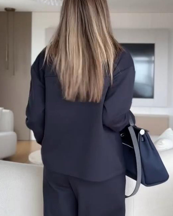 Skjort Färgkontrast Revers