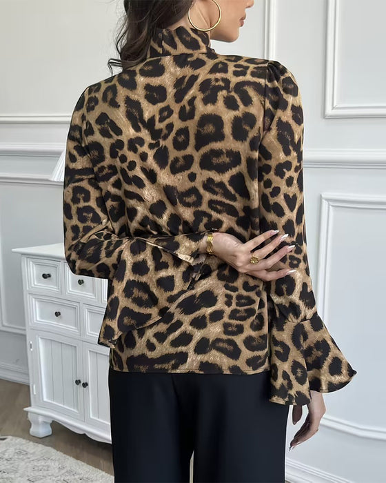 Blus Leopardprint Bandringning