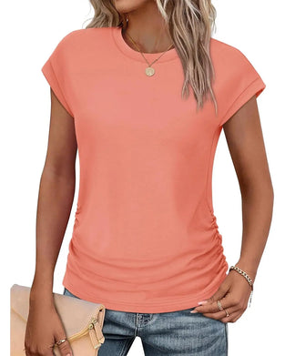 T-Shirt Sida Rynkning Kort Ärm