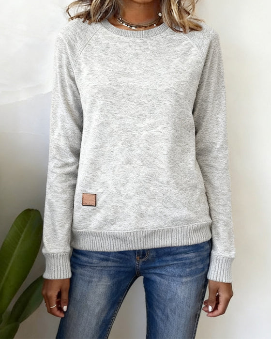 Modig Casual Sweatshirt Med Runt Halsutsnitt