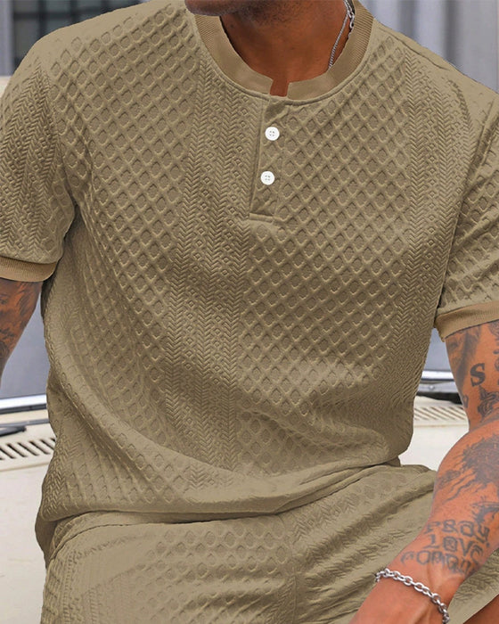 T-Tröja Herr Jacquard Ståkrage