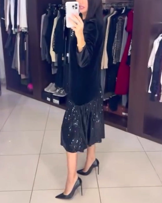 Klänning avslappnad temperament paljett