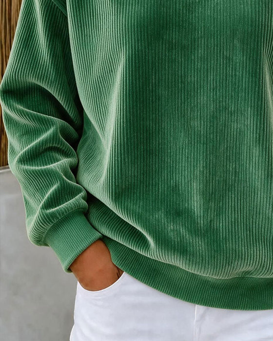 Sweatshirt Corduroy Rund Hals
