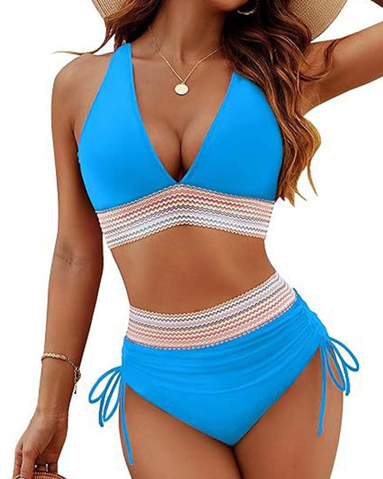 Semester Bikini V-Hals Med Snörning