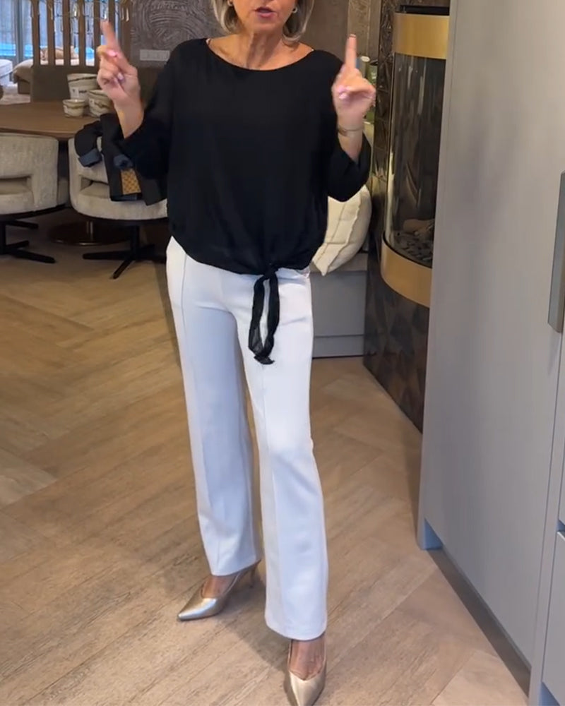 Blus Enkel Runt Hals Hel