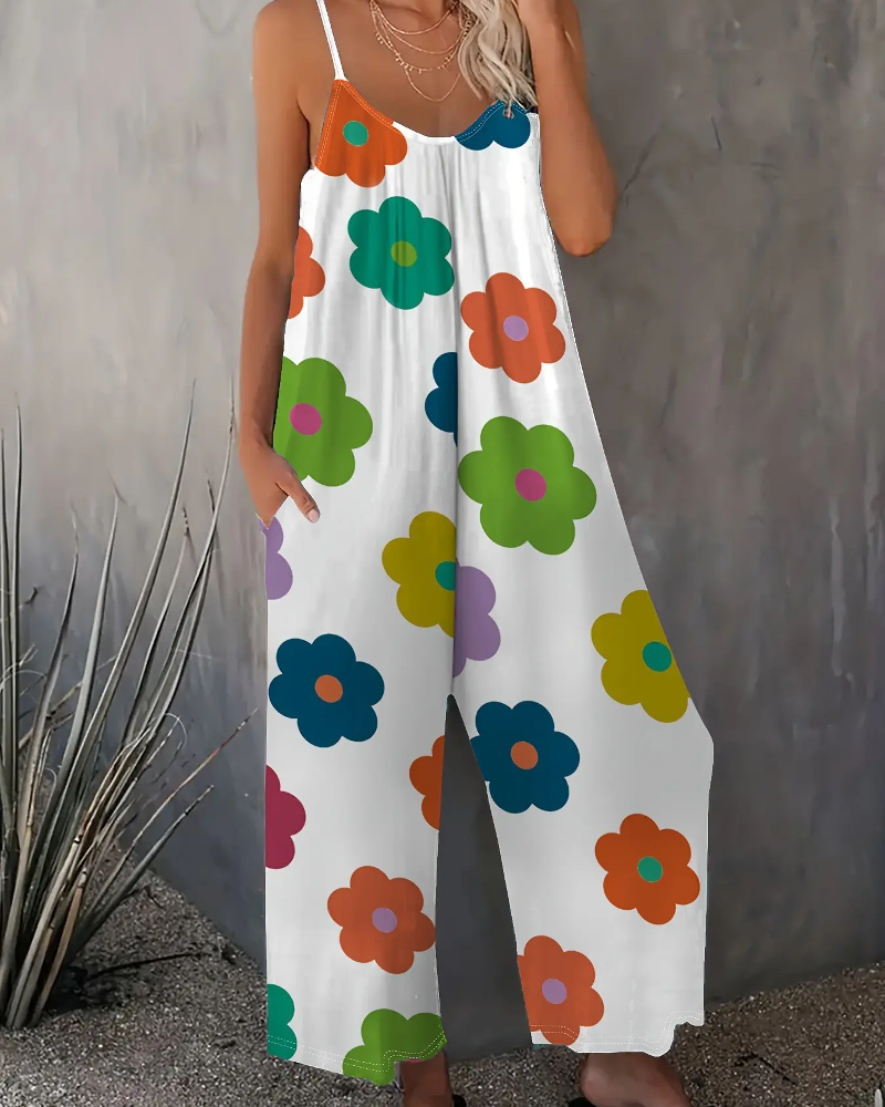 Hoppdräkt Casual Blommig Tryck