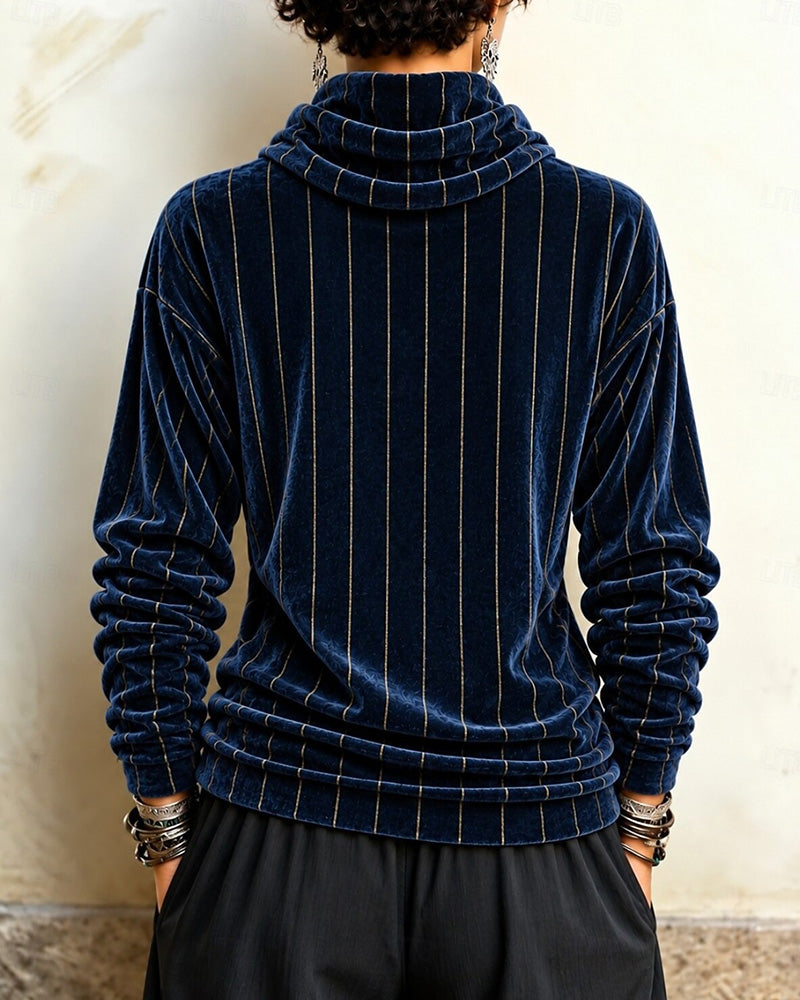 Topp Randig Cowl Neck Mode