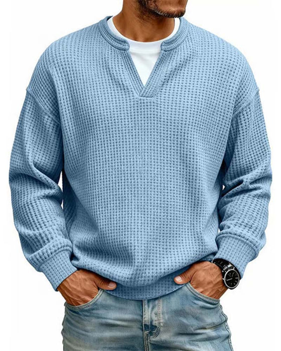 Sweatshirt Herr Runda Halsen Falsk Skiktad