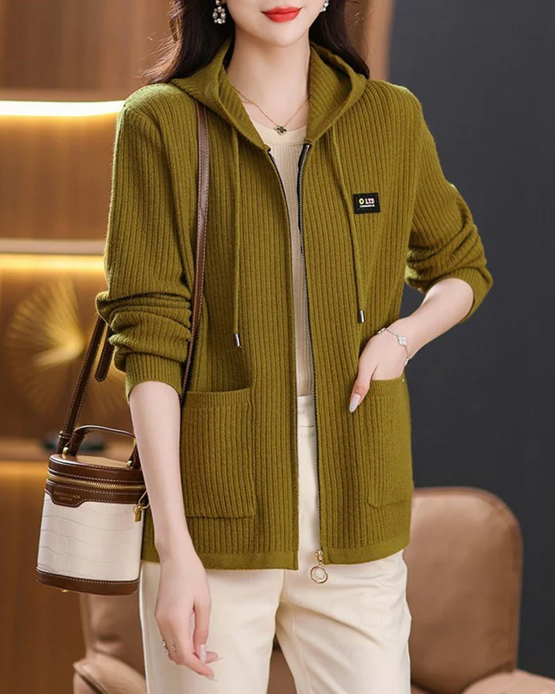 Jacka Med Dragkedja Och Huva