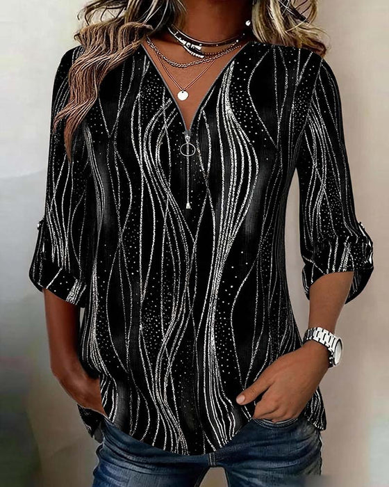 Blus Dragkedja Linje Skimmer