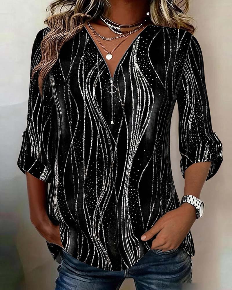 Blus Dragkedja Linje Skimmer