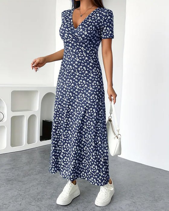 Klänning Sexig Elegant Mönstrad