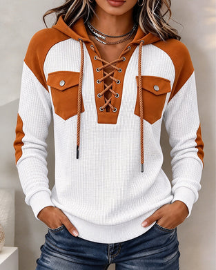 Hoodie Lapptäcke Snörning