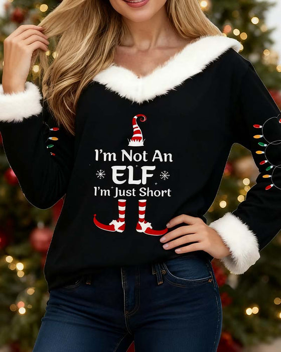 Modernt Tryckt Topp Med Pälskrage