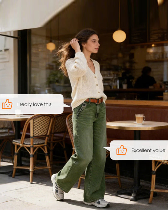 Jeans Multi-Knapp Tvättad Lös