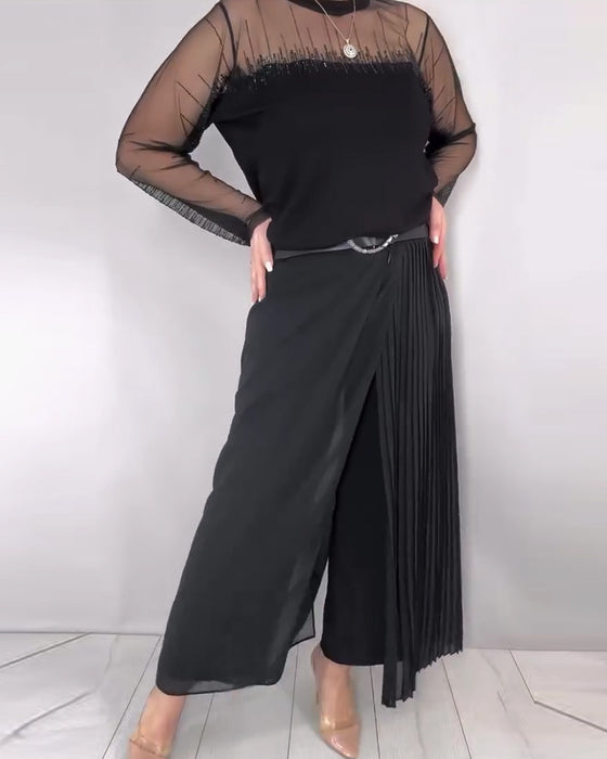 Långärmad Topp Med Rund Halsring