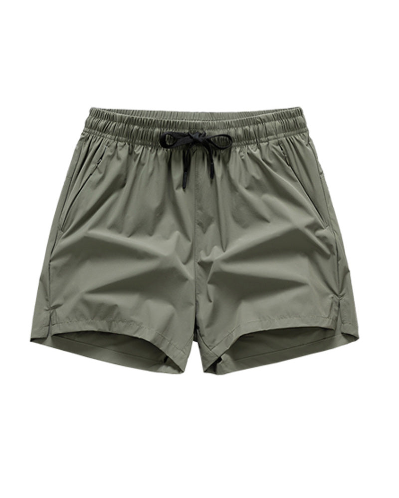 Shorts Män Elastisk Midja Ficka Snabbtorkande Is-Silke Sport
