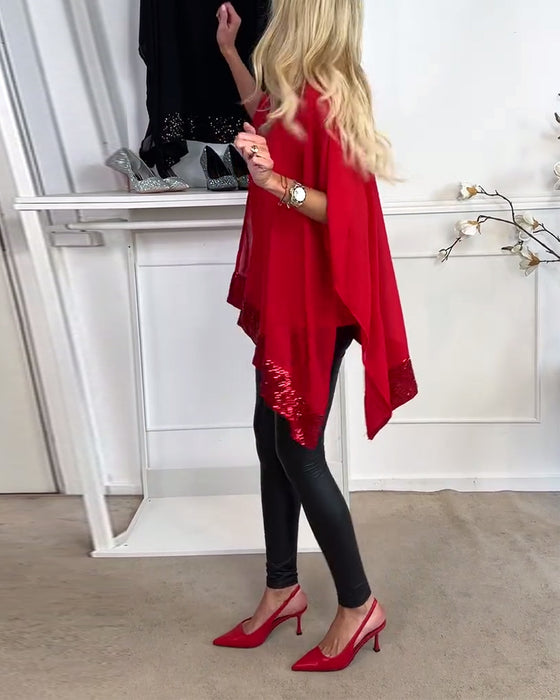 Fladdermusärm Cape Patchwork Blusar