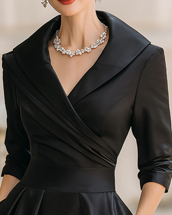 Elegant Modernt Klänning I Enfärgad Färg