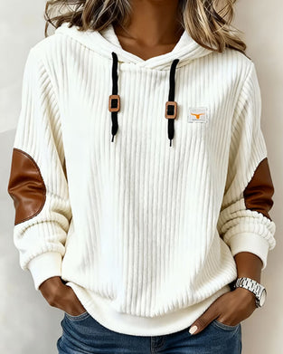 Casual Hoodie Med Färgblockning