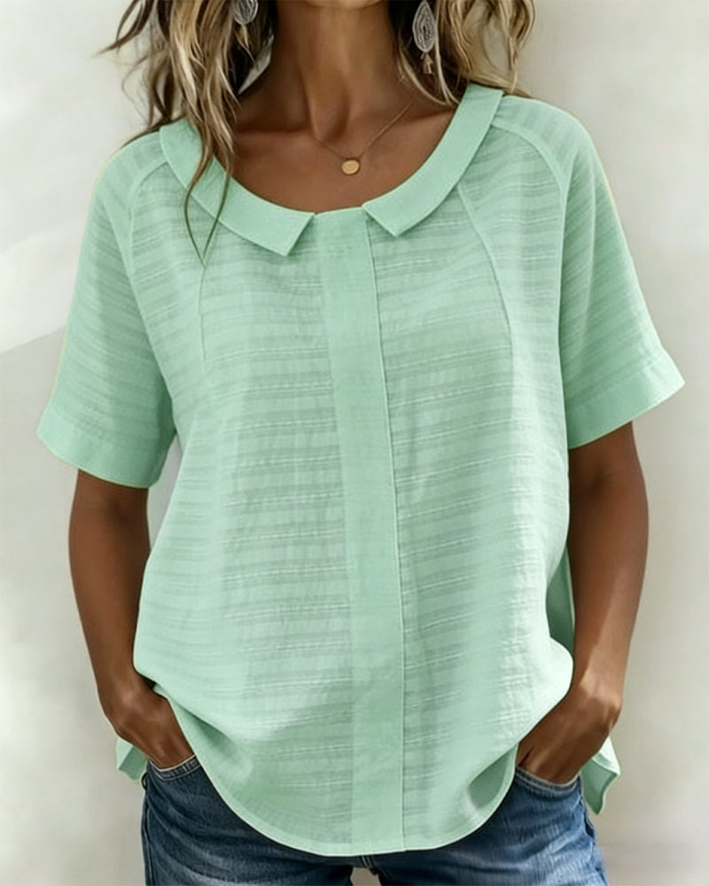 Blus Texturerad Peter Pan Krage