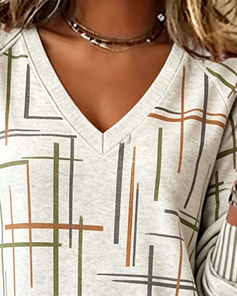 Sweatshirt V-Hals Linje Slits
