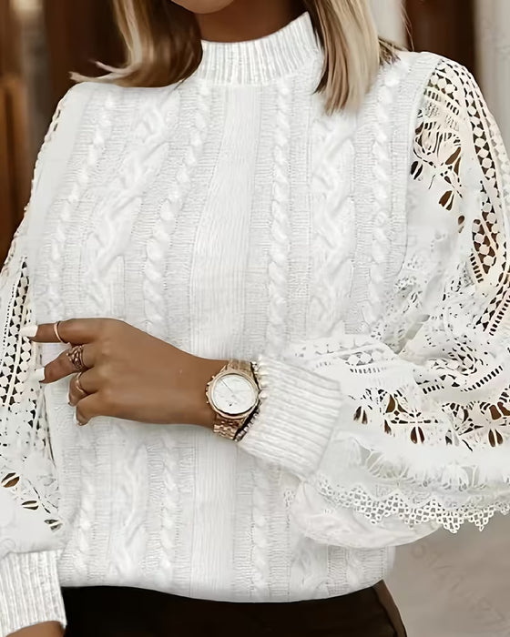 Tröja Höghalsad Urringning Lappverk