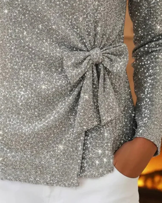 Långärmad Topp Med Rosett